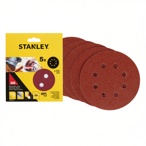 Stanley 125 mm pour disques de ponçage Velcro, accouplement rapide, multi-pack pour ponceuses excentriques - Product Image 2