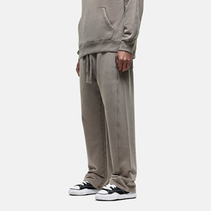 Pantalon de survêtement pour homme, léger, 100% coton, ample, décontracté, taille à cordon, jambe droite américaine, séchage rapide, respirant, sport - Product Image 2