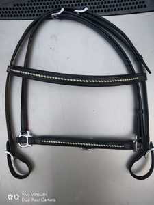 Brida de diseñador de cristal plateado de 8mm de alta calidad Características cómodas Banda de cejas ecuestre de cuero genuino Productos para caballos - Product Image 6