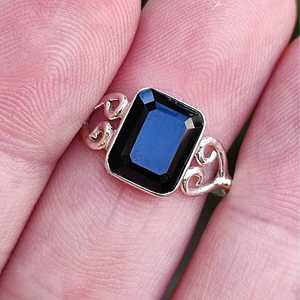 Elegant 925 Sterling <b>Silver</b> Black Onyx <b>Ring</b> July Birthstone Promise Handmade Jewelry Rhodium Plating Natural <b>Emerald</b> Cut Onyx - Product Image 6