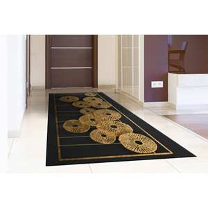 Tapis moderne imprimé effet métallique : Grand, décoratif, tendance, couloir, noir, effet 3D, décoration de mariage, tapis fin non tissé - Product Image 3
