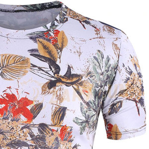 Custom Sublimated Eco-Friendly Breathable Quick Dry Durable Comfortable Casual <b>Short</b> <b>Sleeve</b> T-Shirt Men Polyester Cotton Canvas - Product Image 4