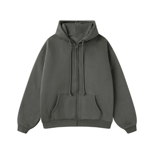 Blanc plaine fermeture éclair régulier lavé poids lourd hommes personnalisé goutte épaule fermeture éclair sweats à capuche meilleur fournisseur tenue décontracté taille adulte - Product Image 6
