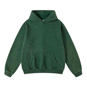 Sudadera con capucha informal con estampado de logotipo personalizado, jersey de lana de 100% algodón de color sólido, sudaderas con capucha de bolsillo y cremallera Boxy Fit para hombre, peso pesado - Product Image 5