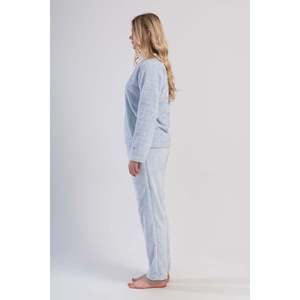 KADIN J.ULTRASOFT V YAKA UZUN KOL CEPLI PIJAMA TAKIM - AZUL - AZUL - Product Image 3