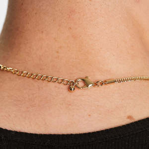 NOVAMART Fine Hallmark Men's Minimalist Gold Silver Plated Curb <b>Chain</b> 14K 18K Religious Figaro Snake <b>Rope</b> Pearl Heart-Shaped Pat - Product Image 3