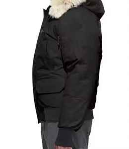 High Quality Men's Winter Parka Jacket <b>Warm</b> Goose Down Windproof Real Wolf Fur Classic Style Wholesale Canadian Outwear <b>Coat</b> - Product Image 3