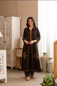 Ladies Traditional <b>Long</b> Kurta Pant Set Comfortable Ethnic Wear High Quality Manufacturer for best Price - Product Image 2