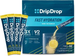 DripDrop Hydration Packets - Lemon - Single Serve <b>Electrolytes</b> <b>Powder</b> Drink Mix - 32 Sticks - Product Image 2