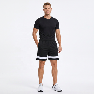 Men's <b>Black</b> Bermuda Shorts With White Side Stripe Elastic Waist Quick Dry Casual Sportswear - Product Image 4