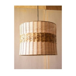 Rustic Boho Modern Handmade Rattan Iron LED Pendant <b>Light</b> with Customizable Color and Size - Product Image 5