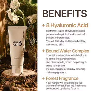 GINGER6 Crema de manos nutritiva Perfume Infundido Vegano Jengibre Agua y ácido hialurónico Hidratante para una piel suave e hidratada - Product Image 3