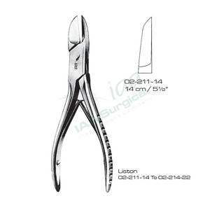 เครื่องมือผ่าตัดแบบแมนนวล สแตนเลสสตีล CE รุ่น Mini Friedmann Curved Bone Rongeurs Fine Bone Nibblers สำหรับตัดกระดูกขนาดเล็ก - Product Image 2