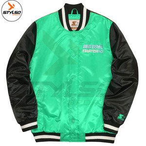 Veste d'université en Satin personnalisée de haute qualité, veste d'université en Satin sur mesure, veste d'université de base-ball en Satin - Product Image 3