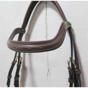 Brida de caballo saltador de cuero genuino marrón de alta calidad con acolchado suave para montar para el ecuestre - Product Image 5