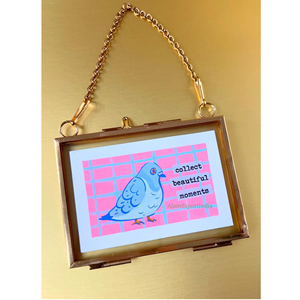 Unique Design <b>Gold</b> Finished Clear Glass Hanging Rectangle Mini <b>Photo</b> <b>Frame</b> Pressed Picture Flower Wall Decorative Home Office - Product Image 6