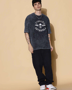 Venta al por mayor de alta calidad, ropa informal para hombres, camisetas de manga corta Vintage, 100% algodón, transpirable, personalizable, estampado de lavado ácido - Product Image 4