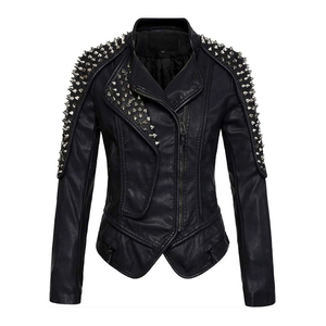 แจ็คเก็ตหนังผ้าใบสไตล์พังก์แฟชั่นสำหรับผู้ชายรุ่นใหม่ล่าสุดขายดี ดีไซน์เก๋ไก๋ลำลองสั่งทำได้ - Product Image 1