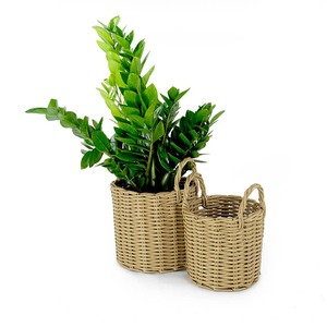 Ensemble de 3 paniers à linge ronds en rotin naturel vintage, tissés à la main, écologiques, pour l'organisation et le rangement à la maison - Product Image 3