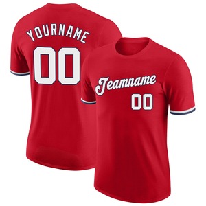 Vente en gros Chemises directes Engro T-shirts de l'industrie des vêtements de sport T-shirt de performance rouge blanc-marine personnalisé - Product Image 1
