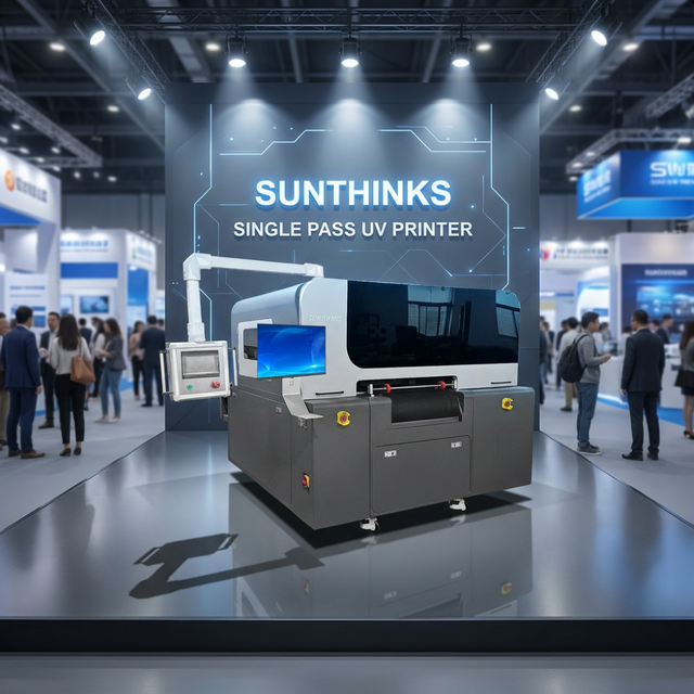 China Printer Factory Brand High Speed Industrial Digital Single Pass UV Printer 345mm Inkjet Printing for Plastic Board