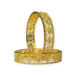 Juego de Brazaletes de Metal con Perlas Chapadas en Oro Premium, Elegantes Brazaletes para Novias, Bodas y Fiestas, a Precio de Mayoreo, Exportación Global - Product Image 2