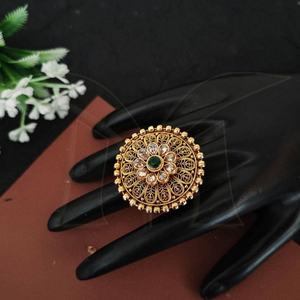 Conjunto de anillos de dedo para mujer, conjunto de joyería ajustable de diseño de esmalte de oro alto, joyería antigua - Product Image 1