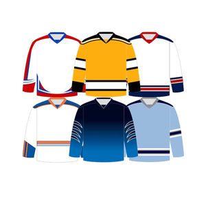 Maillot de hockey sur glace personnalisé en gros pour équipe, 100 % polyester, anti-UV, séchage rapide, respirant, uniforme de hockey sur glace sublimé en sergé - Product Image 5