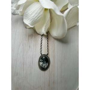 White Buffalo & Sterling Silver Necklace Navajo-<b>Crafted</b> Cultural Collectible Jewelry - Product Image 1