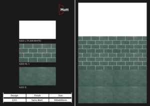 Carreaux muraux en céramique de qualité export 300x600mm pour salle de bain et cuisine, finition brillante, mate, effet sucre, design mural intérieur luxueux - Product Image 2