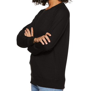 Sweatshirt Femme Couleur Solide Col Ras du Cou Manches Longues Fendue sur le Côté Tops Loose Fit Pullover Shirt Hoodie Fall Winter Sweatshirt - Product Image 3