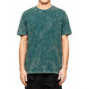 T-shirt en coton noir délavé pour homme, manches courtes, col rond, coupe ample, jersey décontracté, couleur unie, style streetwear, séchage rapide - Product Image 4