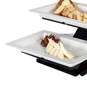 Étagère / Meuble buffet - Acier inoxydable thermolaqué et mélamine - Noir - incl. 3 bols en mélamine 320x530mm - Product Image 4