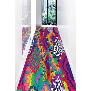 Tapis imprimé psychédélique - Décoration moderne, colorée et personnalisée, tapis fin non tissé - Product Image 5