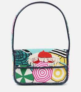 Sac à bandoulière de luxe tendance fait main avec perles, motif géométrique abstrait, sac à rabat en perles de verre, sacs à main colorés pour femmes - Product Image 4