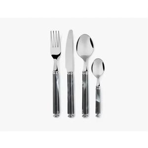 Manche rond couleur argent plaqué fini acier inoxydable couverts lave-vaisselle couverts maison mariage café utilisation ensemble de 4 - Product Image 1