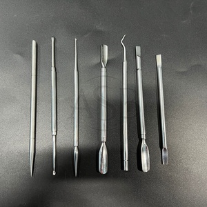 ที่ดันหนังกำพร้าทำจากสแตนเลสสตีลแข็งแบบ2-in-1อุปกรณ์ร้านเสริมสวยสีเงิน - Product Image 1