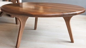 Walnut gỗ giữa thế kỷ Vòng Bàn cà phê, walnut kết thúc gỗ sofa centerpiece Bảng đồ nội thất phòng khách, trang trí, nhà - Product Image 6