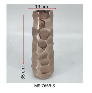 <b>Vase</b> Cylinder Style with Hammered Aluminum Floor <b>Texture</b> Decorative Aluminum Flower <b>Vase</b> in Gold finish Flower <b>Vase</b> White - Product Image 4