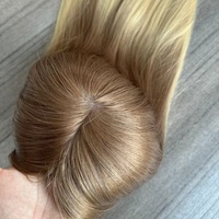 Nouveau en stock, couleur 7x8 8x8, toupet en soie, 100% cheveux humains vierges européens non traités, toupet en soie, trame tissée à l'arrière