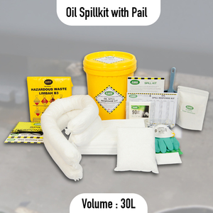 Kit para Derrames de Aceite de 30 Litros con Cubeta – Kit de Emergencia para Control de Derrames con Absorbente de Aceite para Fábrica y Taller - Product Image 2