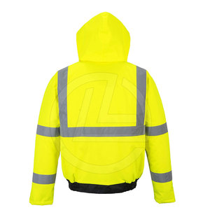 Chaqueta de Trabajo para Hombre, Cuello Alto, Logotipo Frontal, Ligera, Transpirable, para Invierno, Ajustable, con Forro Acolchado, Estilo Urbano - Product Image 2