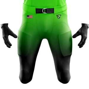 Uniforme de fútbol americano para hombres, pantalones de Jersey verdes y negros personalizados, aparejos transpirables, sarga, ropa deportiva duradera, Kit de entrenamiento - Product Image 5