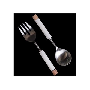 silver Plated Salad Server With <b>Black</b> Coated Handle New Design metal Salad Server In Wholesale Price Latest <b>Cutlery</b> New Flatware - Product Image 3