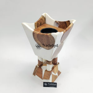 Brûleur à Bakhoor en bois et résine artisanal de qualité supérieure, anti-odeur, diffuseur d'arômes naturel, élégant objet de décoration pour la maison par Tradebyd - Product Image 4