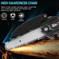 Gergaji mesin Mini tanpa kabel 6 inci, gergaji listrik genggam dengan 2 baterai, kotak alat