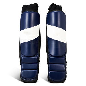 สนับแข้งหนัง PU สำหรับคิกบ็อกซิ่ง MMA มวยไทย ป้องกันหน้าแข้งและหลังเท้า อุปกรณ์ป้องกันสำหรับการฝึกซ้อม ผลิตตามสั่งด้วย OEM - Product Image 1
