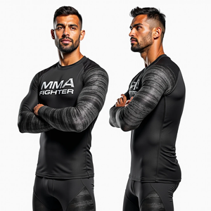 MMA y protector de erupción de compresión personalizado con completa y Diseño de manga corta sublimado para entrenar kimono de jiu jitsu - Product Image 4