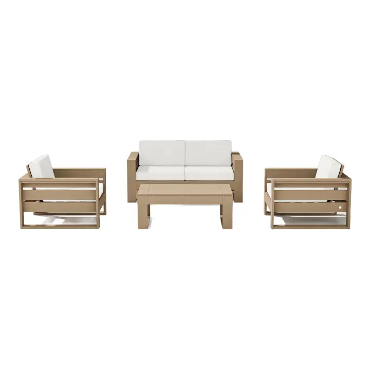 Set di divani moderni mobili in legno di Teak materiali con fusione di schiuma mobili da esterno estetici all'ingrosso