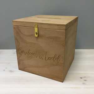 X-Large Stained <b>Hinged</b> Wishing Well Wedding Decorations Nordic <b>Light</b> Walnut Handmade Laser Engraving Options - Product Image 4